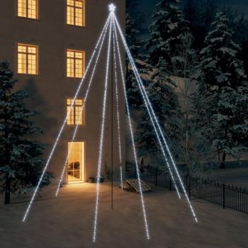 VidaXL Lumières LED d'arbre de Noël Int/Extérieur 1300 blanc froid 8 m
