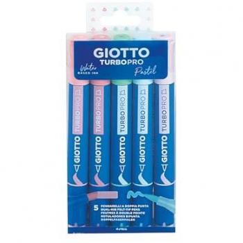 Magni, Pastelli, GIOTTO Doppel-Fasermaler Turbo Pro Pastel 5 Stück (multicolore, 5 x)