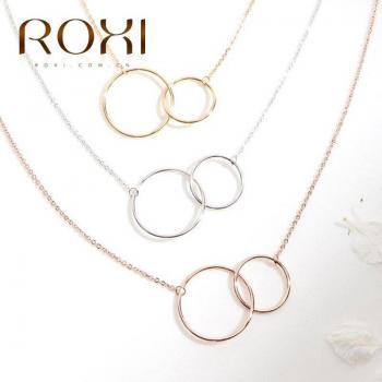 Gargantilla ROXI en plata con diseño de círculos dobles/triples