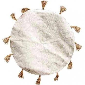 Tapis Coton Rond Pompons