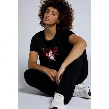 Maglia Pinguino Svasata, Girocollo, Donna, Nero, Taglia 60/62, Cotone