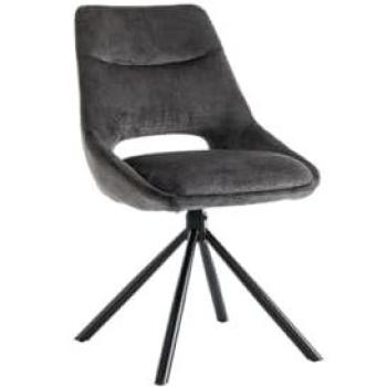 Lot de 2 chaises design YUMENA – Tissu gris – Pieds métalliques – Élégance contemporaine