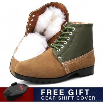 Botas de Moto de Piel para Hombre, Térmicas y Cálidas, Perfectas para Otoño e Invierno