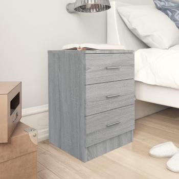 Sonoma Grey Bedside Cabinets Set of 2, 38x35x56 cm Engineered Wood