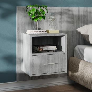 VidaXL Wall-mounted Bedside Cabinet Grey Sonoma