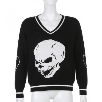 ALLNeon Oversized V-neck Grunge Sweater
