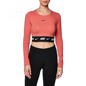 Nike Women's Pink Long Sleeve Crop Top