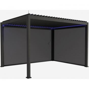 Pergola 3x4m LED alluminio con Tenda 3m e Tenda 4m