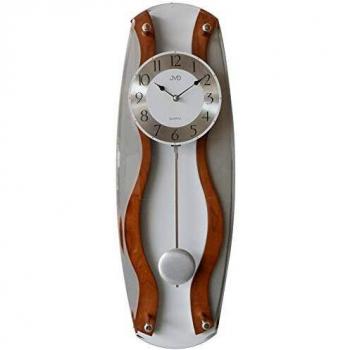 Silber‑Eiche Pendel-Wanduhr JVD N16067/11 mit Quarzwerk