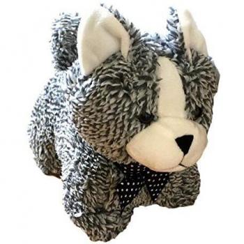 Furry Grey Cat Doorstop – Soft & Shabby Design