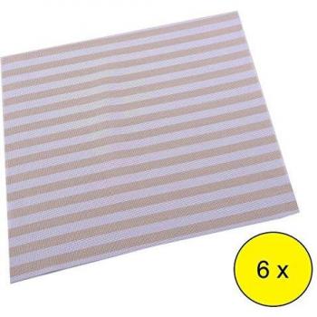 Juego de 6 manteles individuales color crema 30x45 cm