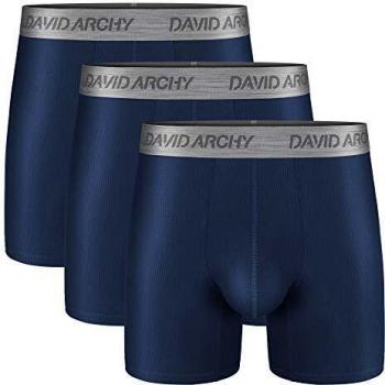 DAVID ARCHY Herren‑Boxershorts mit Beutel – Modal Microfaser Retro