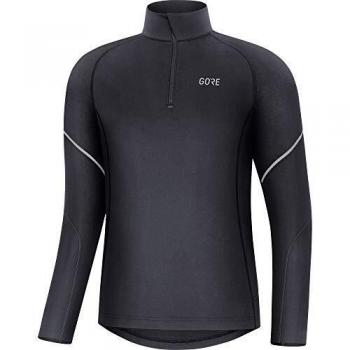 Maglia Gore Wear Mid a Maniche Lunghe con Cerniera, Nero, XL