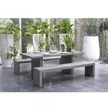Table Rectangulaire en Fibre de Ciment avec Bancs 200 x 90 x 75 cm