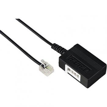Hama 20 cm Phone Adapter RJ11 6p4c Plug to TAE-F Connector Black