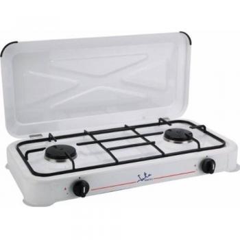 Hornillo Jata CC305, 2 Fuegos, Gas Butano, Con Tapa, Parrilla Cromada