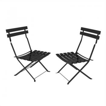 Paires de chaises pliantes noir pour extérieur, modèle Bistrot