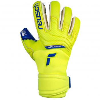 Torwarthandschuh Reusch Attrakt Duo in Gelb‑Blau, Modell F2199, 9,5 cm