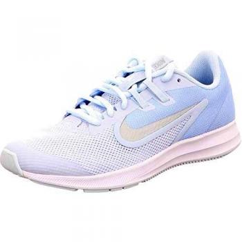 Chaussures d’athlétisme Nike Downshifter 9 GS – Mixte adulte, multicolores (Bleu/Argent/Aluminium/Blanc), EU38,5
