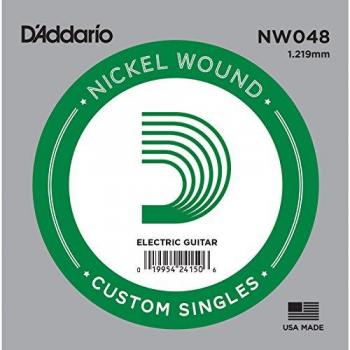 D'Addario NW048 Nickel Wound Einzelsaite für E-Gitarre 0,048 Zoll