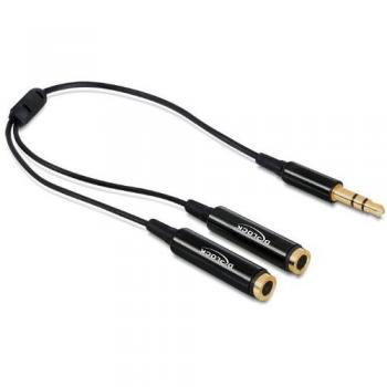 Cabo de audio DeLOCK 65356 0,25 m 3,5mm 2 x 3,5mm Negro