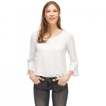 TOM TAILOR Damen Bluse, Elfenbein, Whisper White 8210