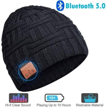 Casquette tricotée avec écouteurs Bluetooth