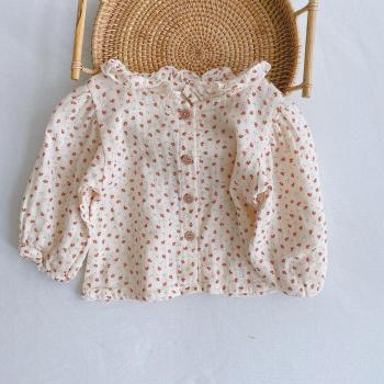 Chemise d’été décontractée en coton floral – petite fille – collection 2022 fall – pour bébés 0-2 ans