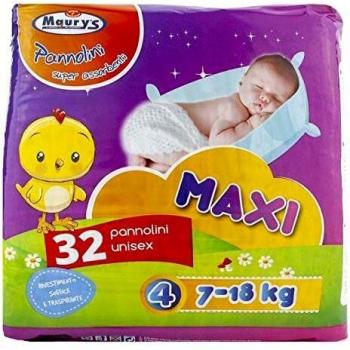 Pannolini Ipoallergenici Maury Maxi 7‑18 kg 32pz