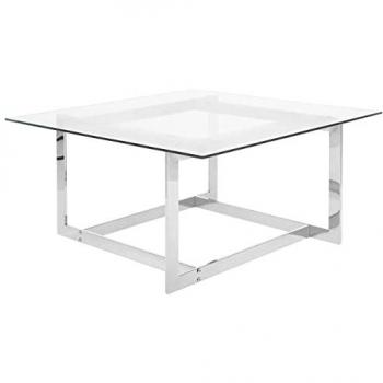 Cadre Métal Argenté avec Plateau en Verre – Modernité