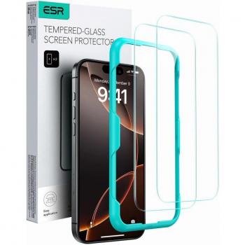 ESR Clear Tempered Glass Duo – iPhone 16 Pro Max Protection Pack