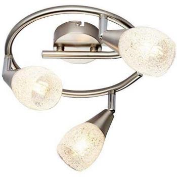 Franziska E14 Ceiling Spotlight Trio, Nickel Matt Glass, Grey
