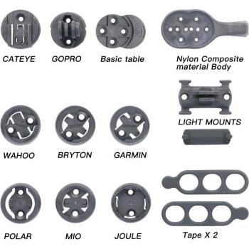 HIDEMYBELL 5D/6D Black Handlebar Computer Mount for Garmin, Bryton, Cateye, GoPro