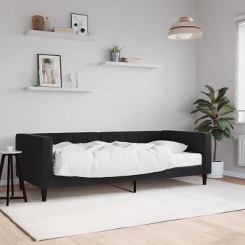 Lit convertible noir 90x200 cm en velours