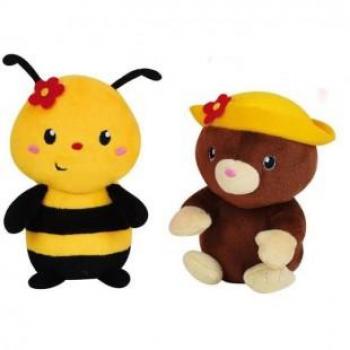 SILENCE CA POUSSE Pots du jardinier avec peluches Abeille et Taupe