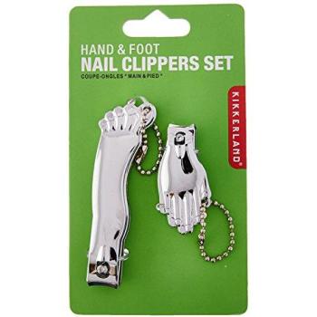 Kikkerland MN11C Dual-Action Hand & Foot Clippers – Elegant Silver Design