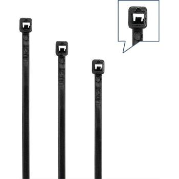 Fixation de câble 200mm 4,8mm PA 6.6 noir 220N 100 pièces