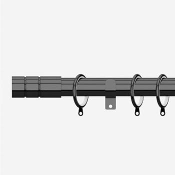 430 cm Black Nickel Fixed-Length Curtain Rod – 28 mm
