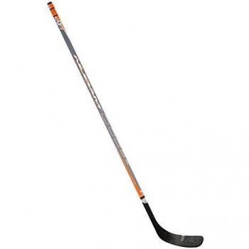 Unisex Nijdam Ice Hockey Stick from Schreuders – Anthracite with Fluorescent Orange/Silver Accents, Size 1