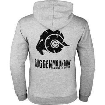 Outdoor wandelhoodie H06 voor mannen in lichtgrijs, rits + logo