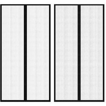 Magnetic Bug Door Curtain 210 x 100 cm (2 pcs) Black