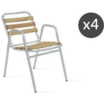 Alluminio Grigio Set di 4 Sedie Oviala Giardino