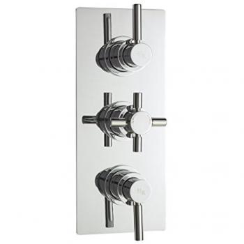 Hudson Reed Tec Pura Chrome Triple Concealed Thermostatic Shower Valve