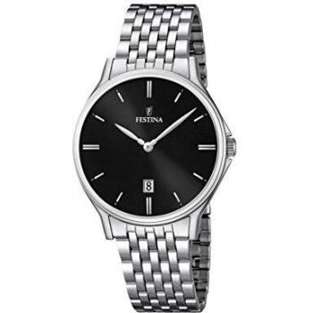 Festina Classic Herren Uhr F16744/4 – rundes Edelstahl-Quarz
