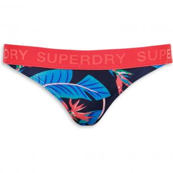 Slip bikini classico donna Superdry logo blu navy rosa