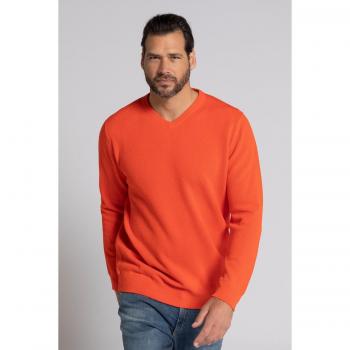 Maglione Scollatura a V Uomo Arancione Cotone Taglia L JP1880