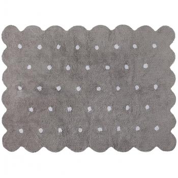 Tapis en coton couleur gris, forme biscuit, modèle Lorena Canals – 1 m × 2 m