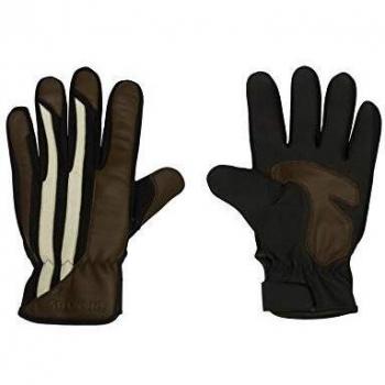 Guante de moto de cuero marrón para amantes de cafe racer (2XL)