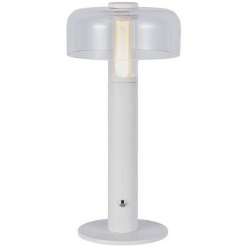 V-TAC Lampada LED da Tavolo 1W Colore Bianco e Bianco Trasparente Ricaricabile con USB C Touch Dimmerabile 3000K