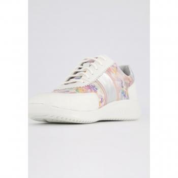 Ulla Popken Sneakers Jomos K 40 Bianco Donna Righe Metalliche Fantasia